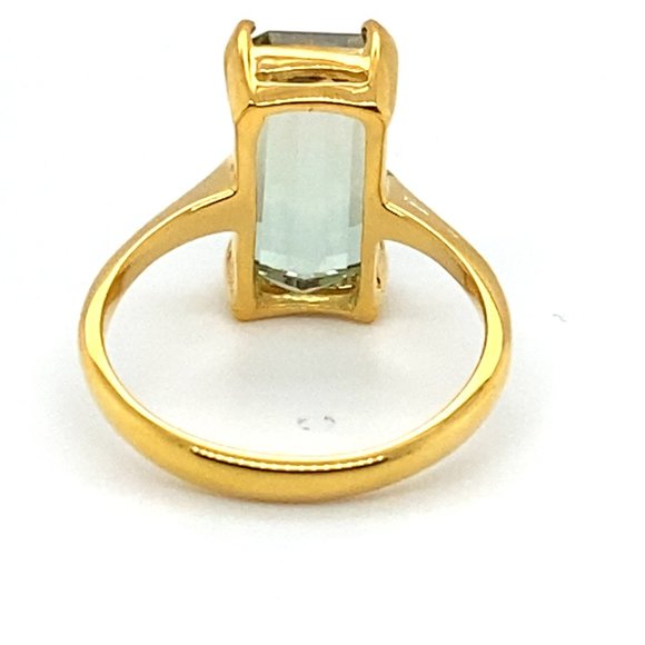 Bi Color Tourmaline 6.90ct Solid 14K Yellow Gold Ring - Picture 6 of 7